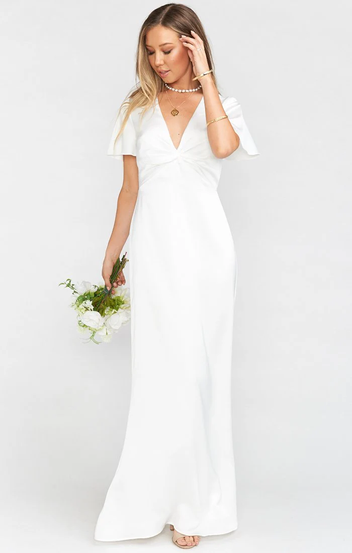 Rome Twist Gown ~ Ivory Luxe Satin - Image 12