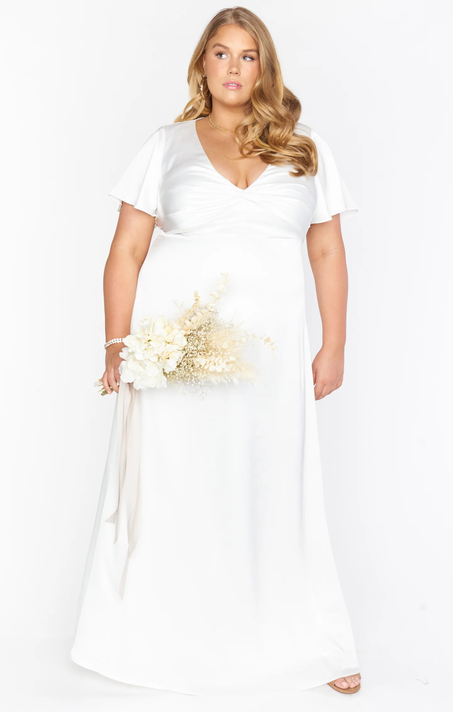 Rome Twist Gown ~ Ivory Luxe Satin - Image 13