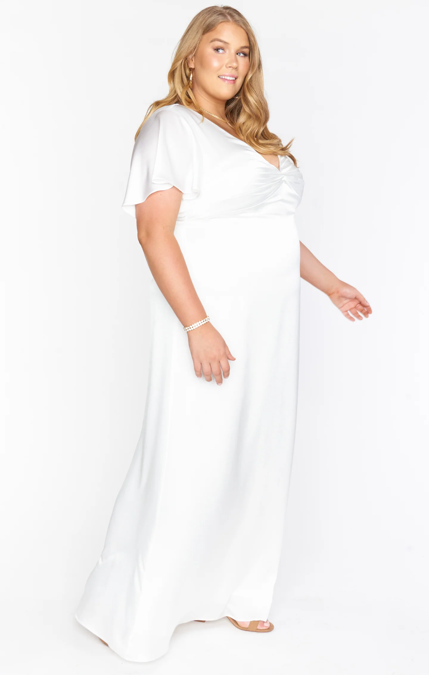 Rome Twist Gown ~ Ivory Luxe Satin - Image 14