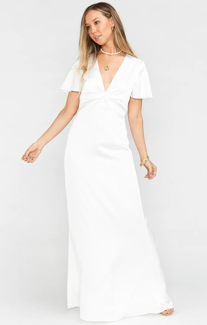 Rome Twist Gown ~ Ivory Luxe Satin - Image 6