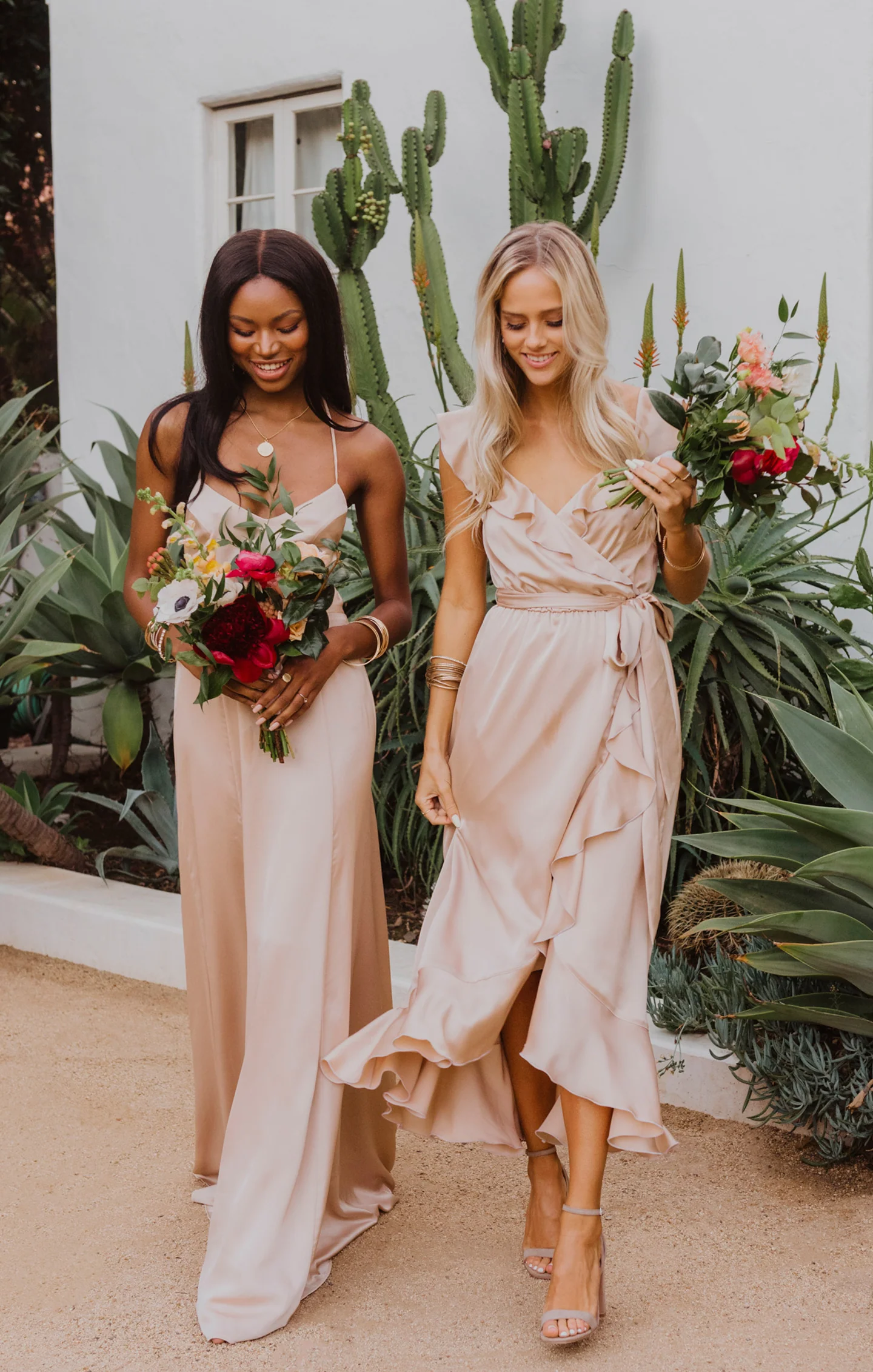 Samantha Ruffle Wrap Dress ~ Champagne Luxe Satin - Image 26