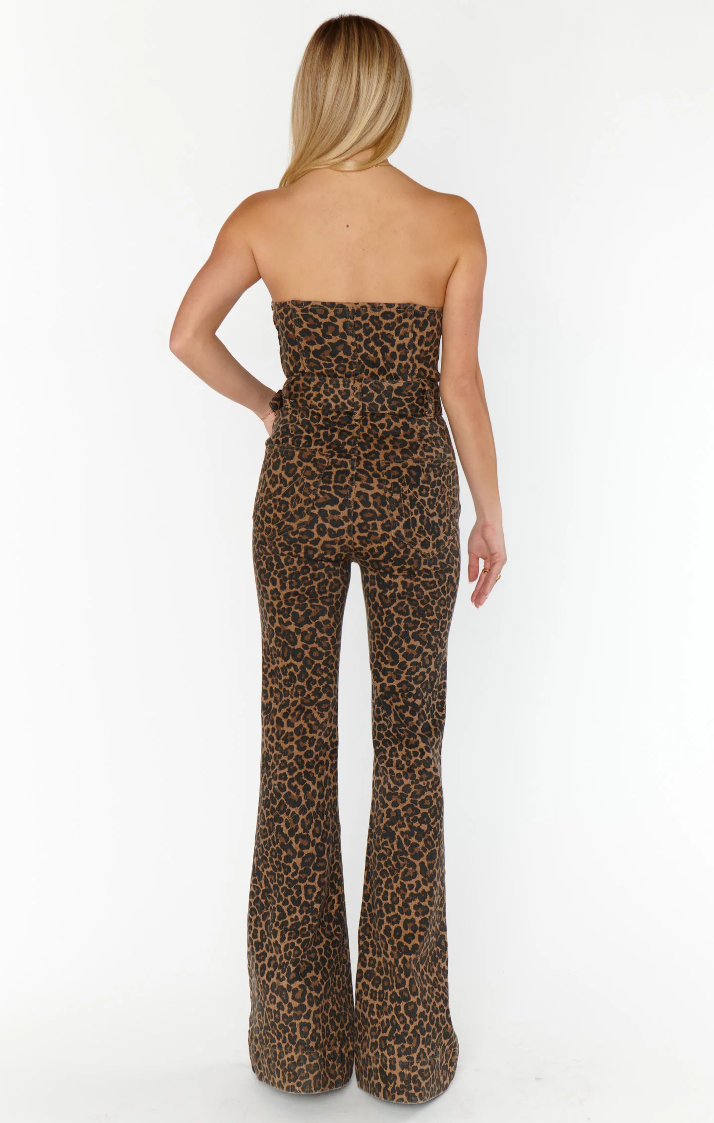 Santa Fe Jumpsuit ~ Leopard Latte Denim - Image 4