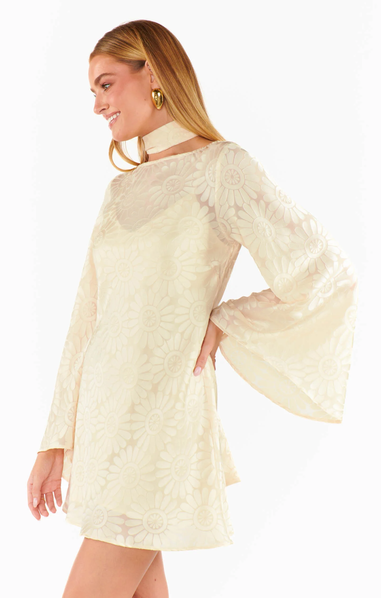 Sarah Mini Dress ~ Cream Daisy Burnout - Image 7