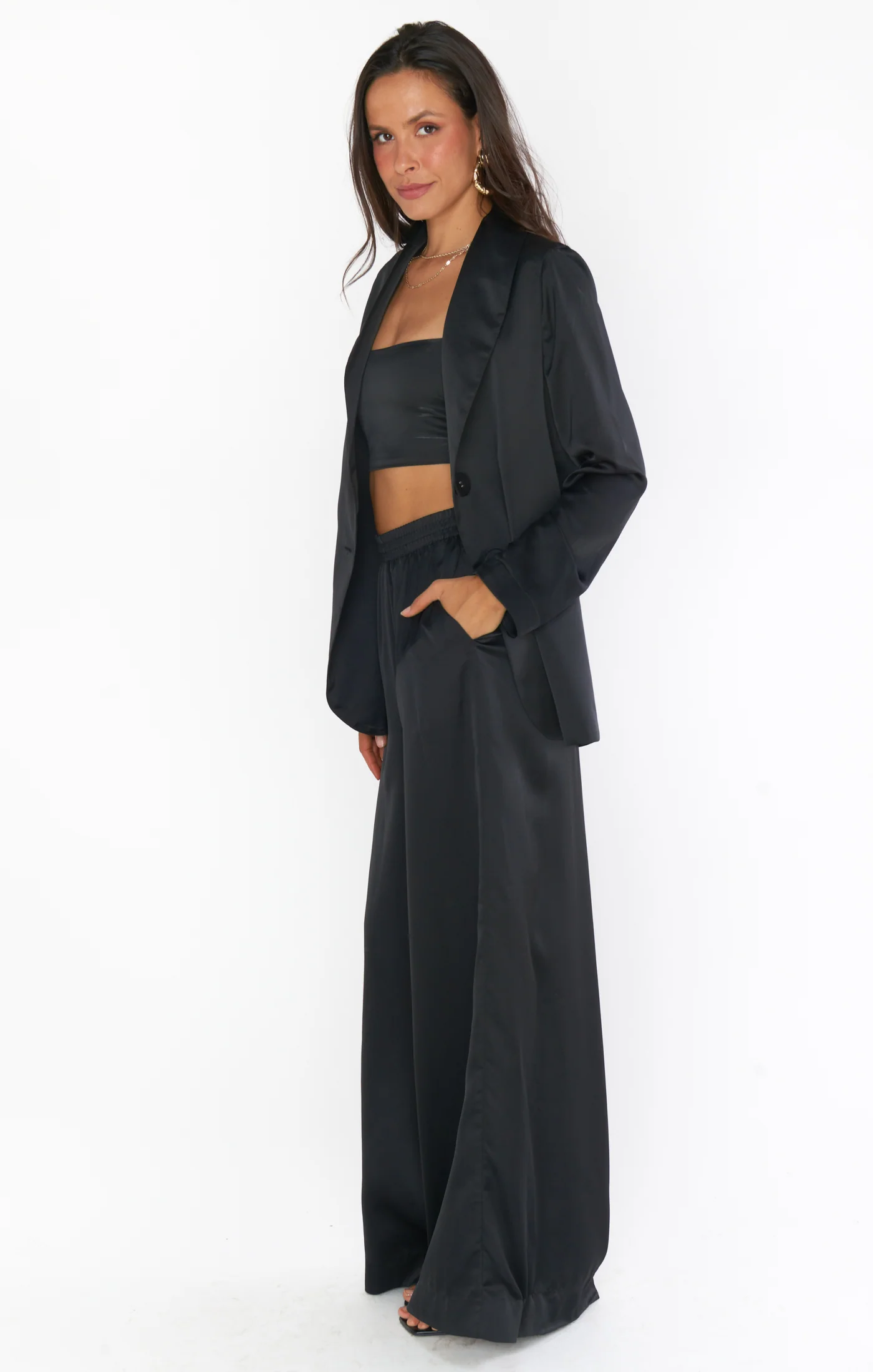 Tucker Top ~ Black Luxe Satin - Image 5