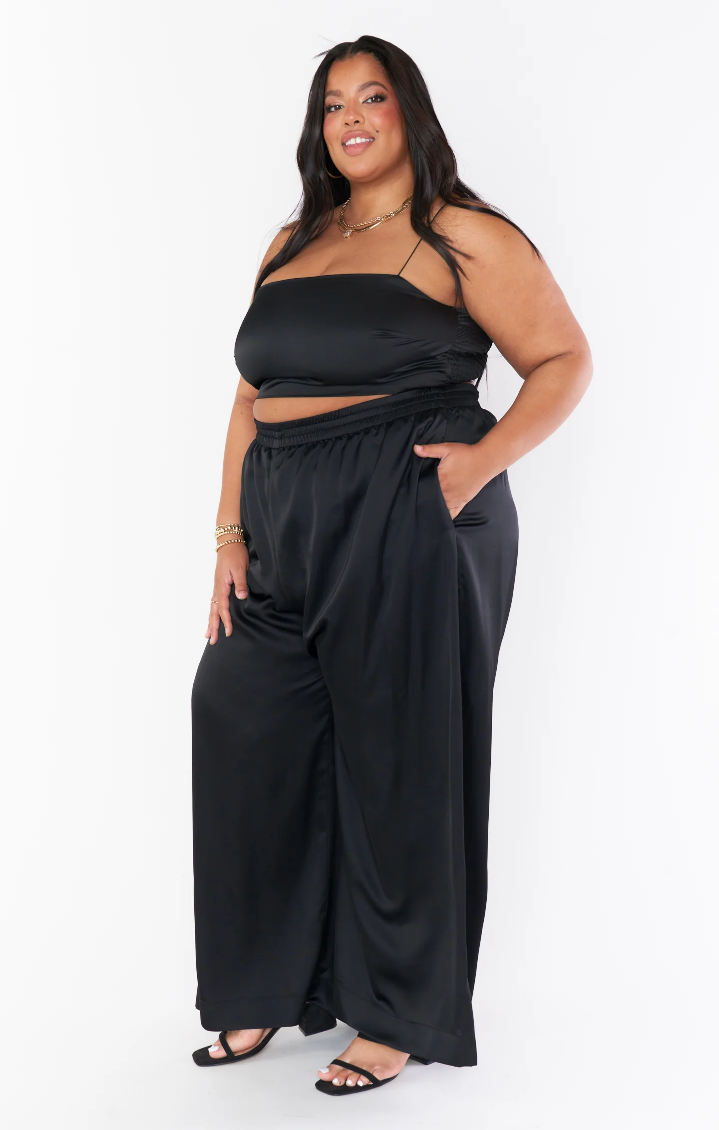 Tucker Top ~ Black Luxe Satin - Image 6