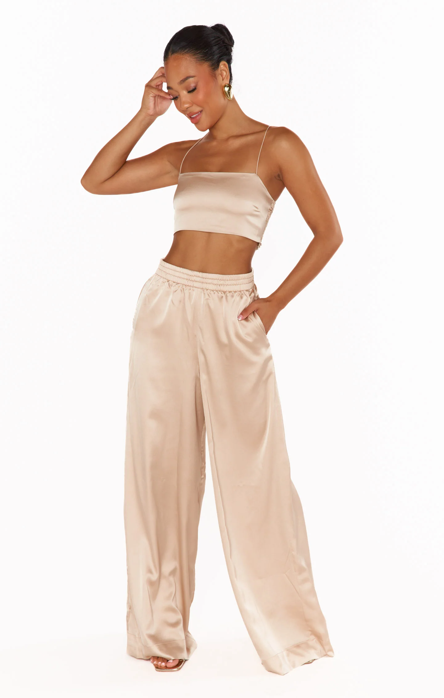 Tucker Top ~ Champagne Luxe Satin - Image 4