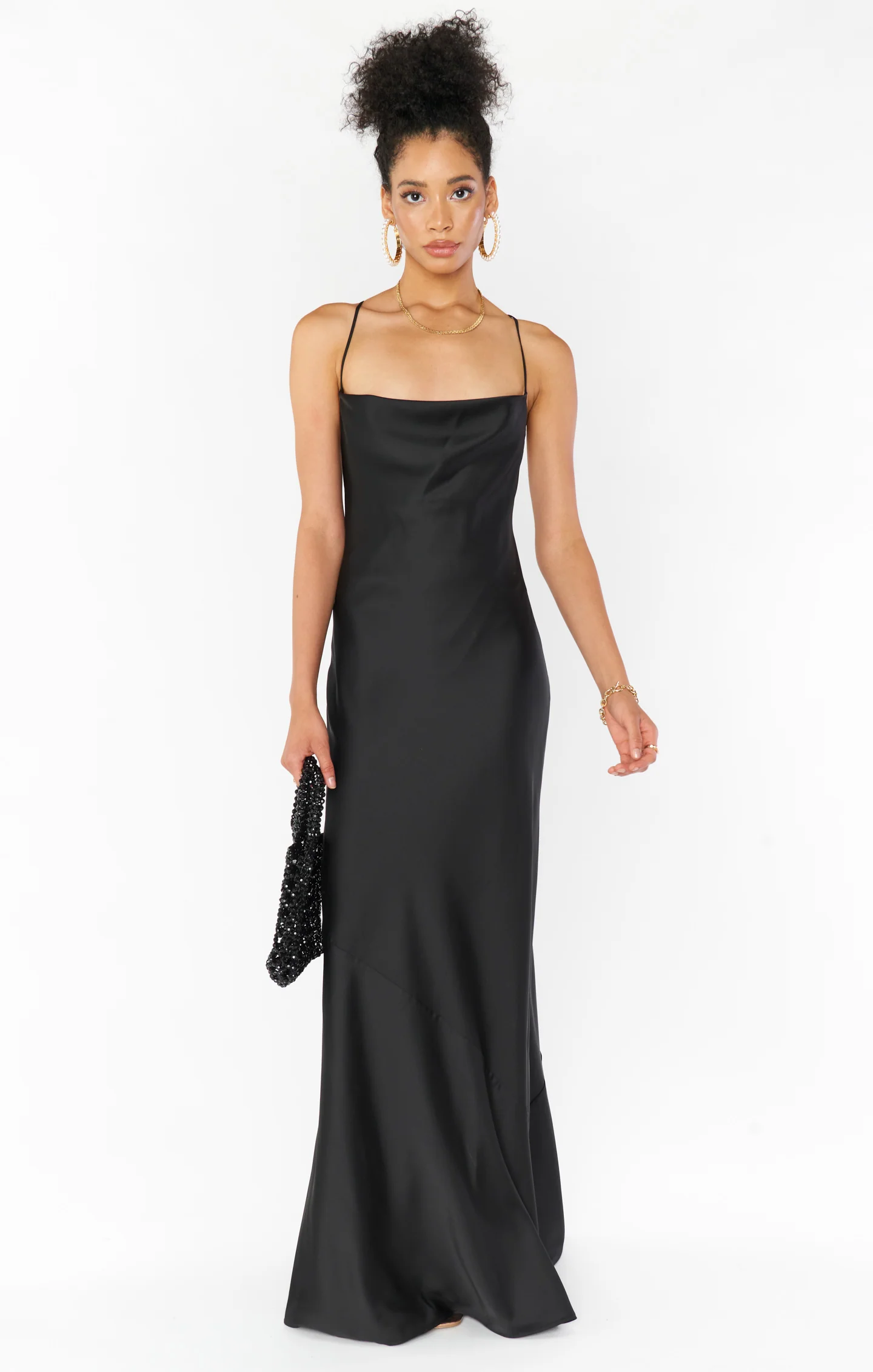 Tuscany Maxi Slip Dress ~ Black Luxe Satin - Image 7