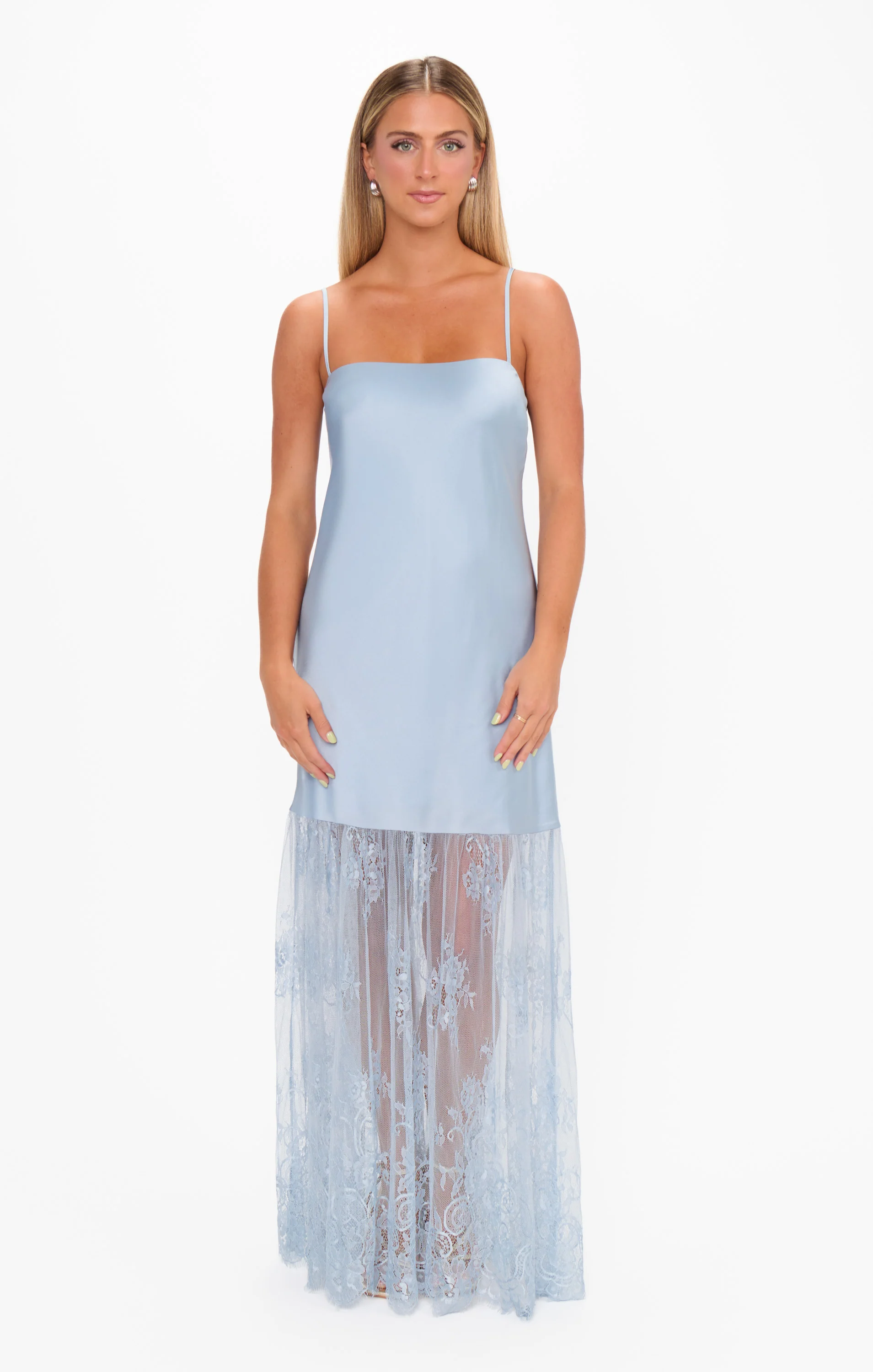 Vanity Dress ~ Steel Blue Luxe Satin - Image 4