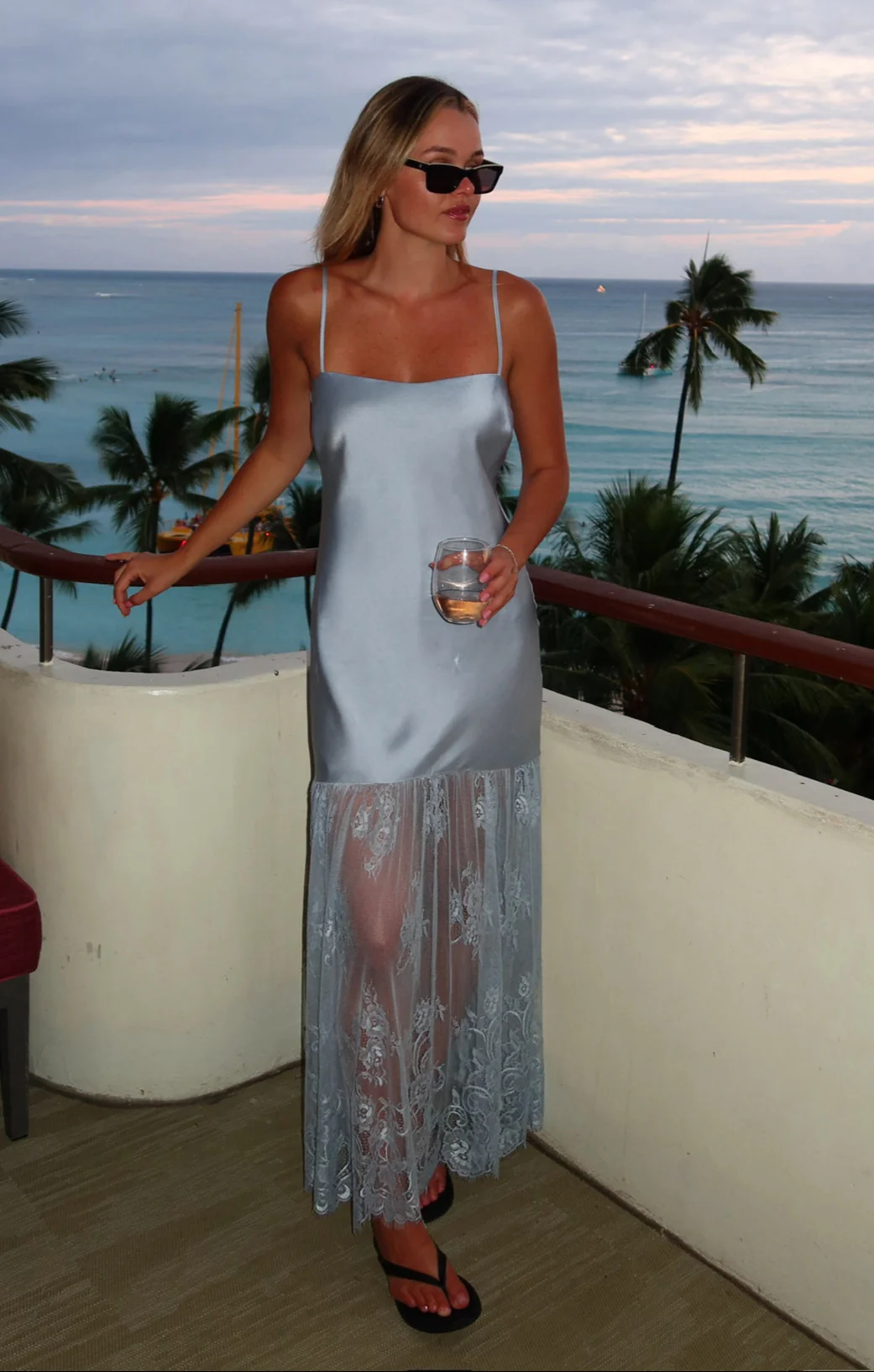 Vanity Dress ~ Steel Blue Luxe Satin - Image 5