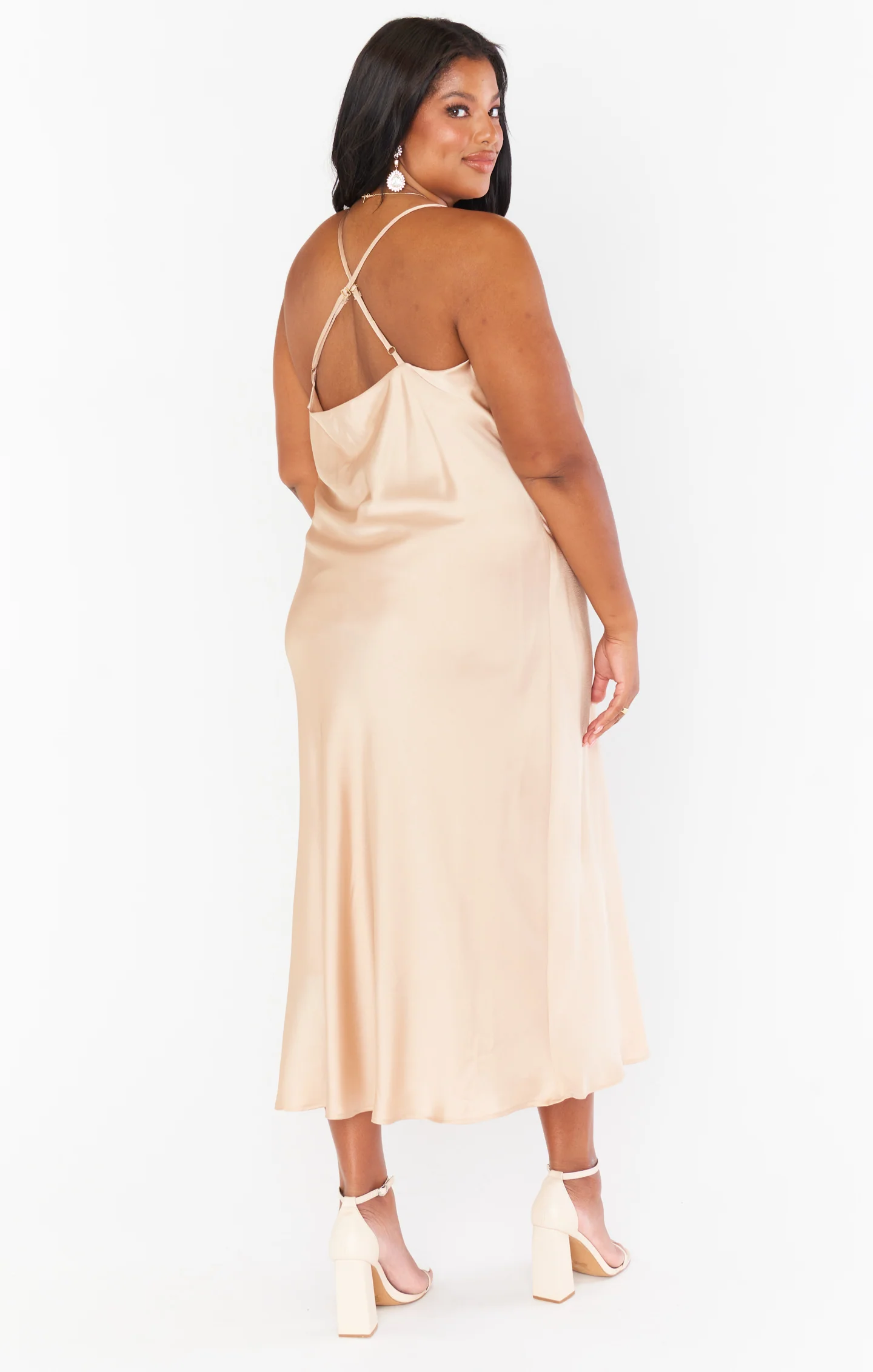 Verona Cowl Dress ~ Champagne Luxe Satin - Image 21