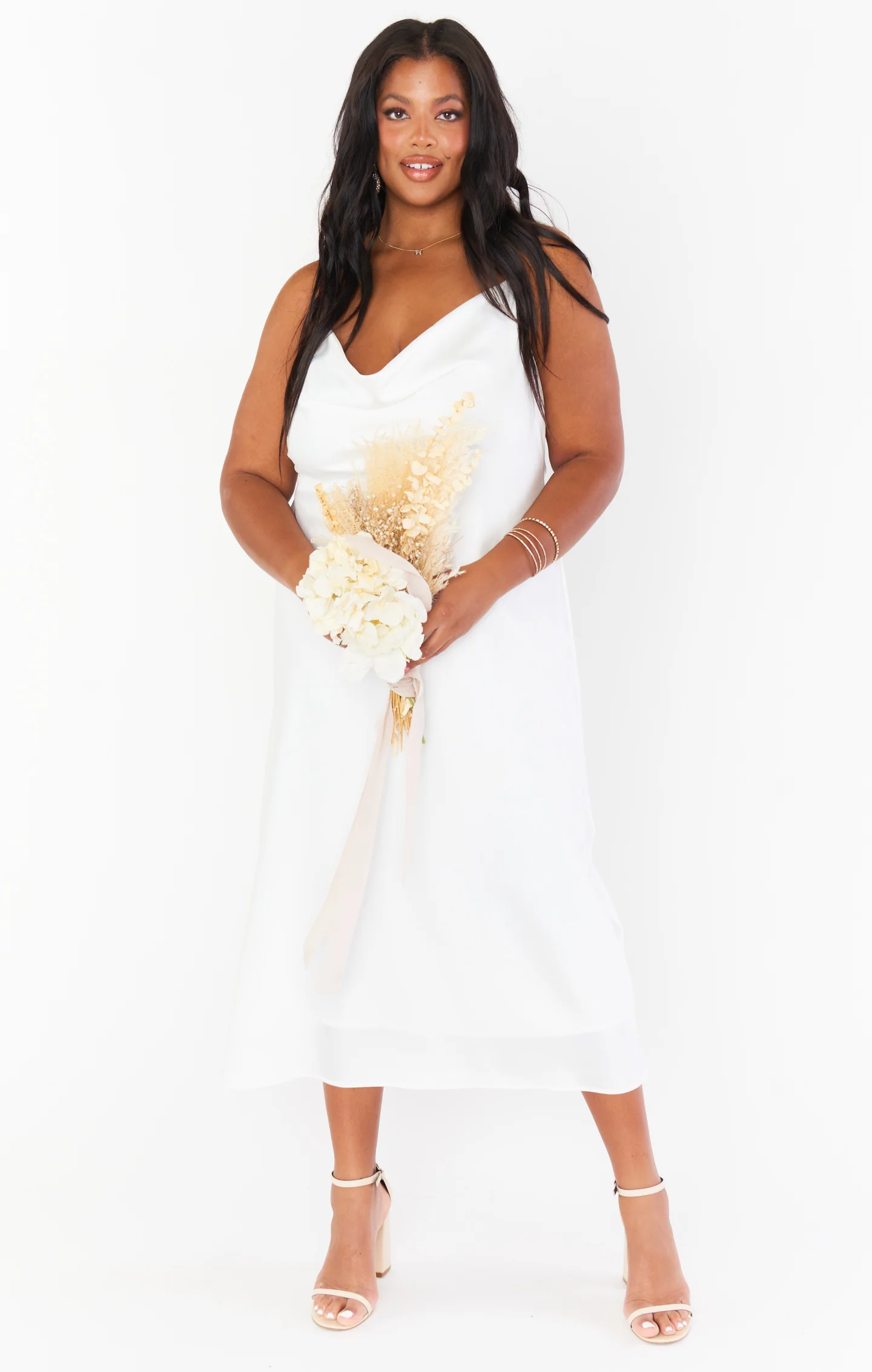 Verona Cowl Dress ~ Ivory Luxe Satin - Image 10