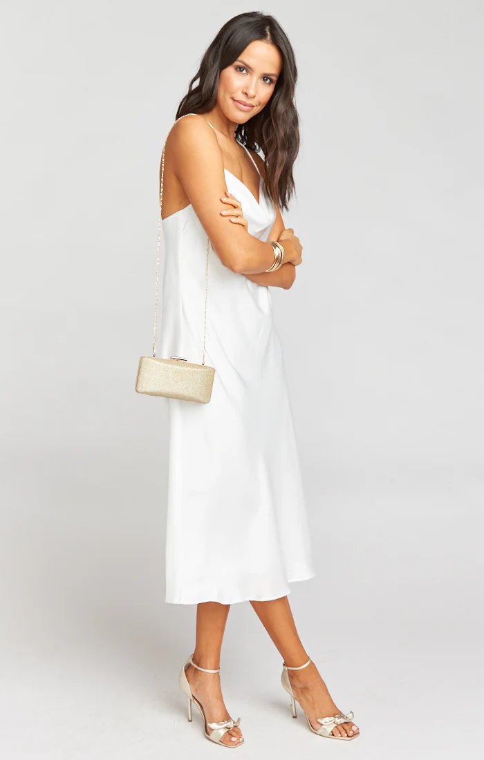 Verona Cowl Dress ~ Ivory Luxe Satin - Image 11