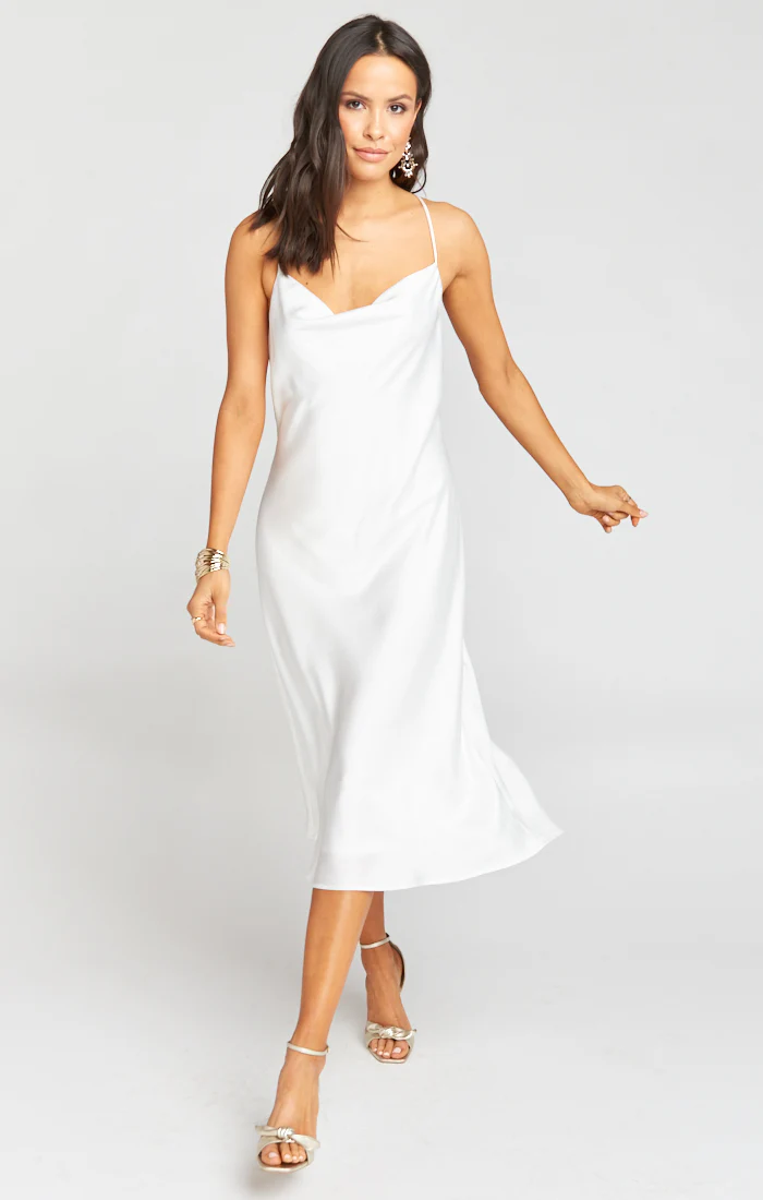 Verona Cowl Dress ~ Ivory Luxe Satin - Image 19